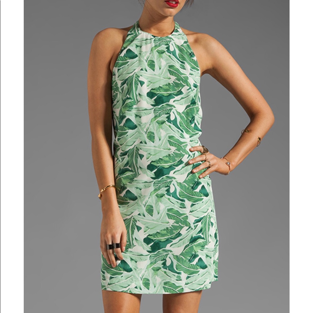 Joie palm print halter dress